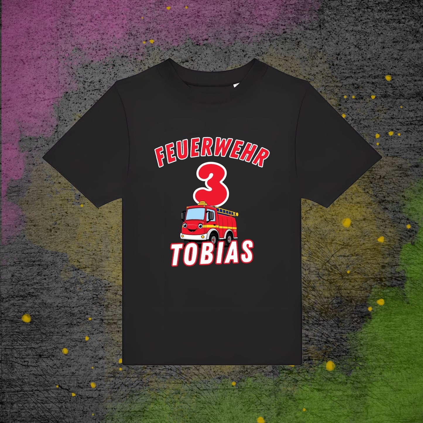 Kindershirt Feuerwehrauto (Einseitig bedruckt) Personalisierbar