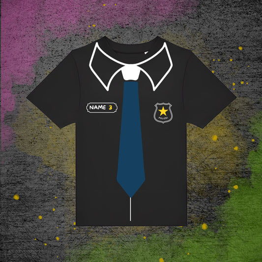 Kindershirt Polizeiuniform (Einseitig bedruckt) Personalisierbar