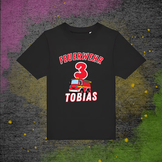 Kindershirt Feuerwehrauto (Einseitig bedruckt) Personalisierbar